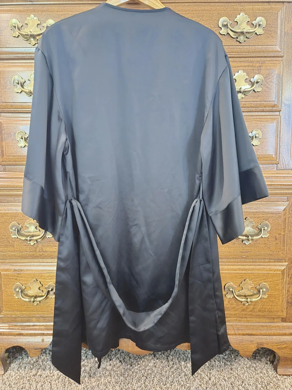 💝ThirdLove Black Satin Belted Robe OSFM💝